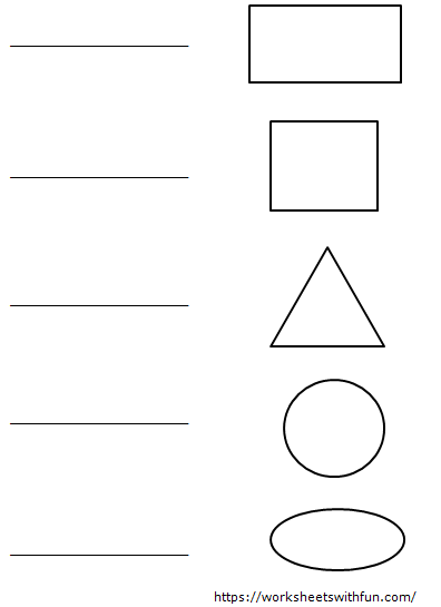 Maths - Class 1: Plane Shapes (Name the following shapes) - Worksheet 2