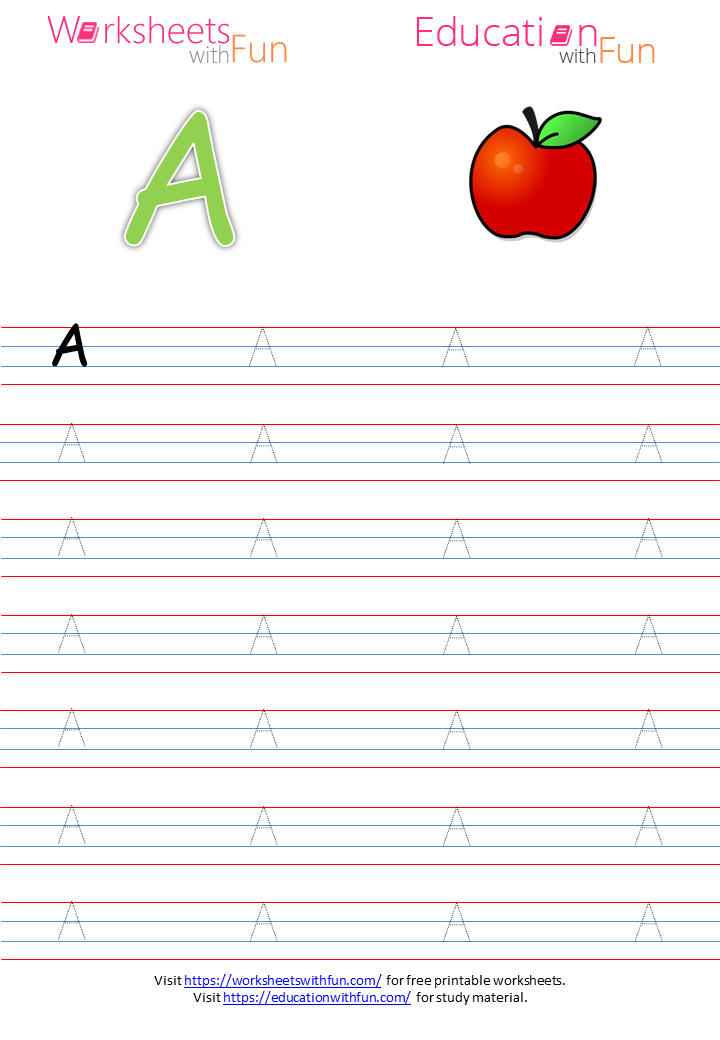 english preschool letter a tracing