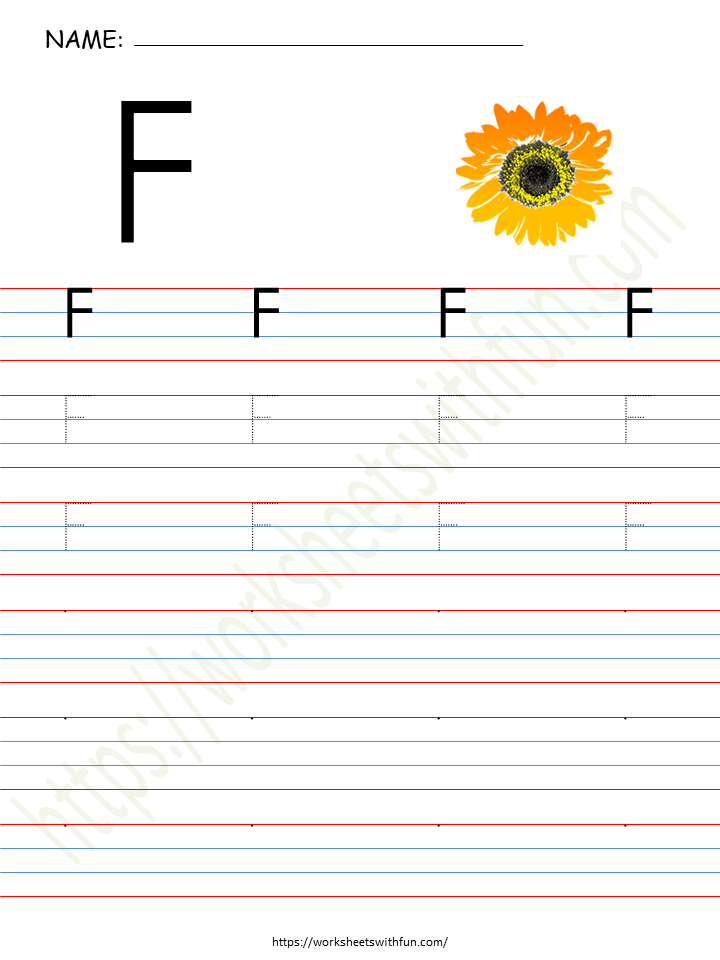 Alphabet (Letter 'F') Worksheet 4