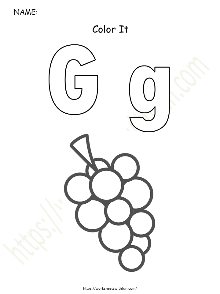 Alphabet (Letter 'G') Worksheet 1