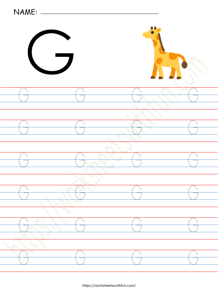 Alphabet (Letter 'G') Worksheet 2