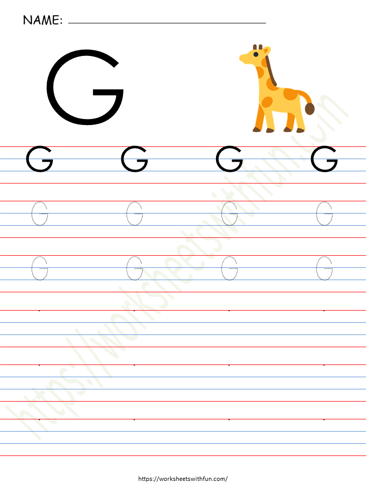 Alphabet (Letter 'G') Worksheet 4