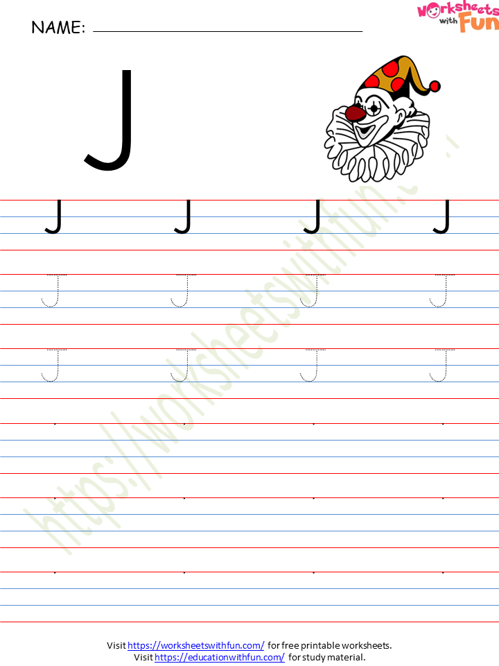 english preschool alphabet letter j worksheet 4