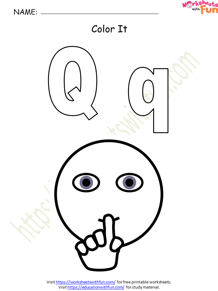 english preschool alphabet letter q worksheet 1