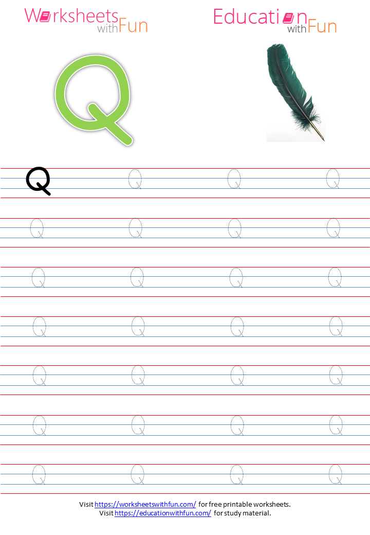 english preschool capital letter q tracing