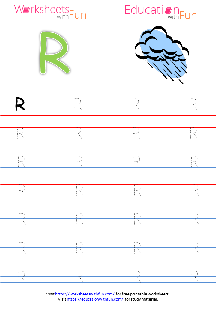 English - Preschool: Capital Letter 'R' - Tracing