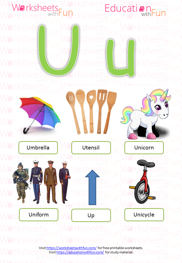 Course: English - Preschool, Topic: Letter - 'U' and 'u'