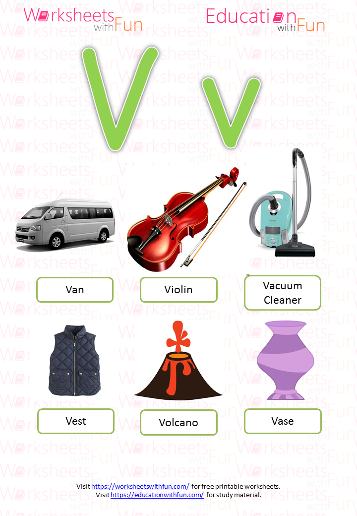Things That Start With The Letter V For Kids