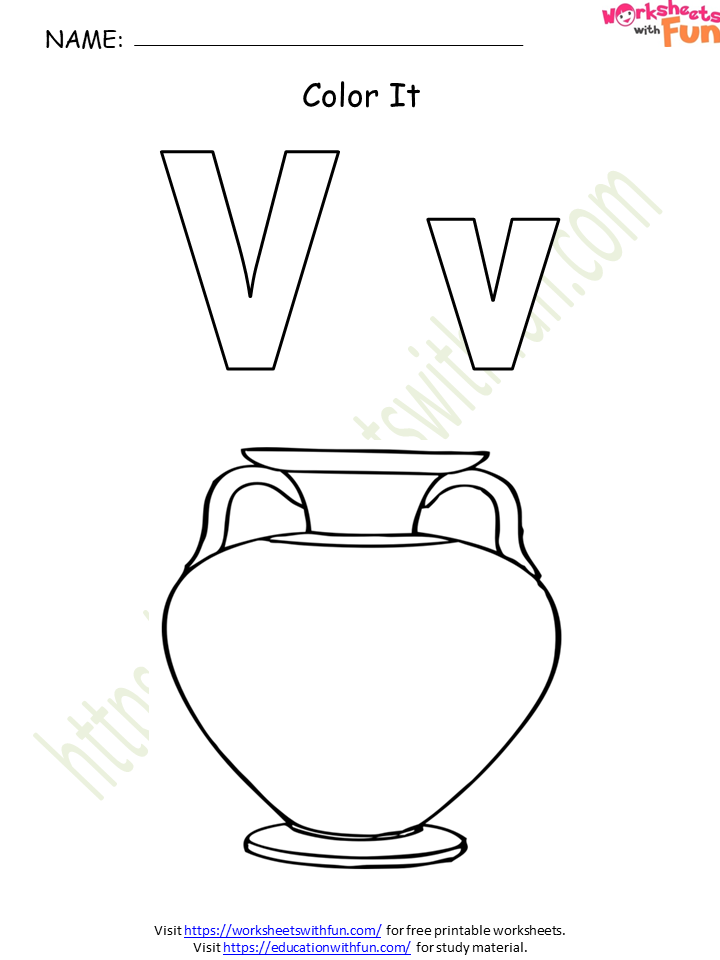 english preschool alphabet letter v worksheet 1