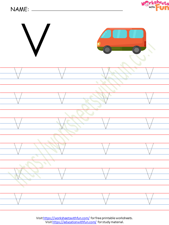 English - Preschool: Alphabet (Letter 'V') Worksheet 2