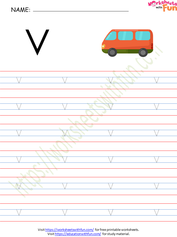 Topic: Letter - 'V' and 'v' Worksheets | English - Preschool | WWF