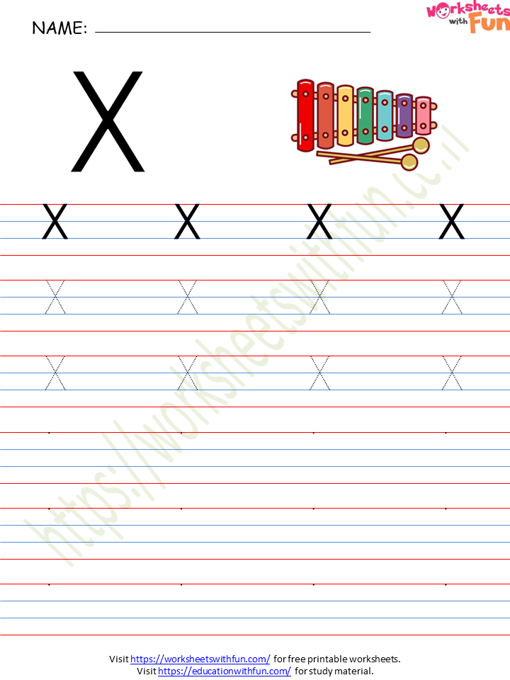 english preschool alphabet letter x worksheet 4
