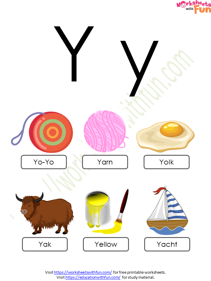 Topic: Letter - 'Y' and 'y' Worksheets | English - Preschool | WWF