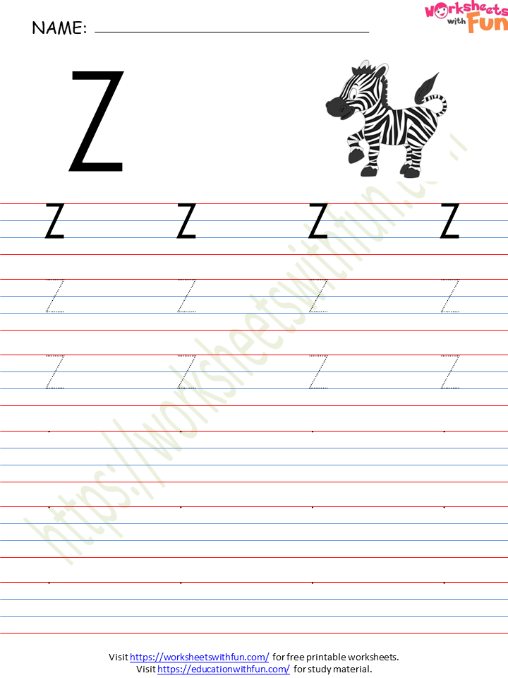 english preschool alphabet letter z worksheet 4