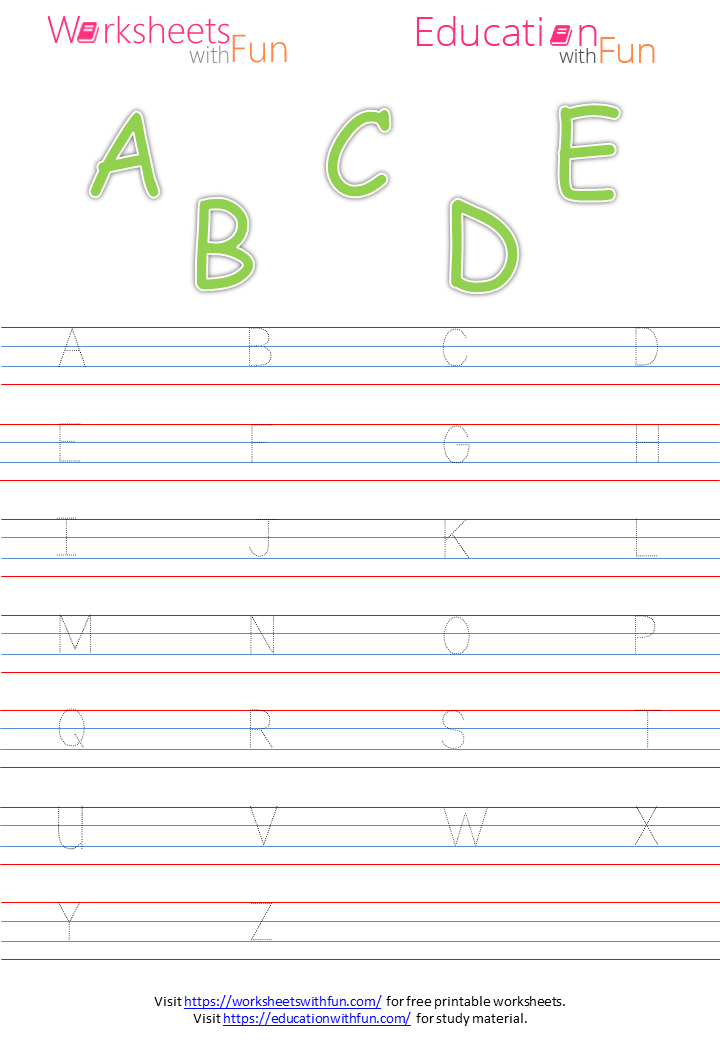 english preschool tracing capital letters