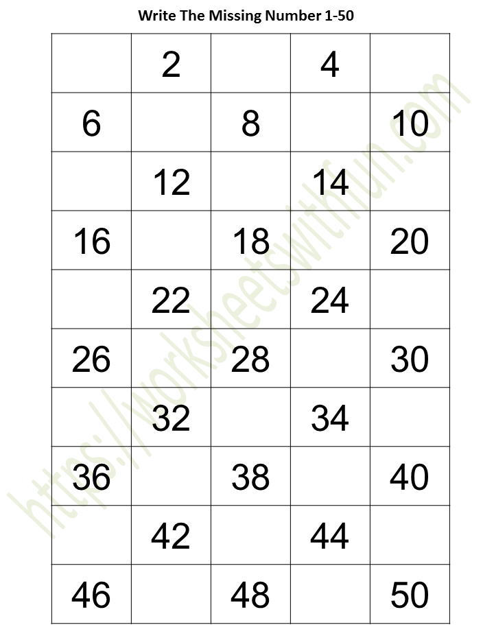 mathematics preschool missing numbers 1 50 2