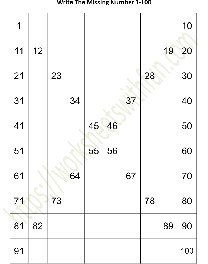 mathematics preschool missing numbers 1 100 6