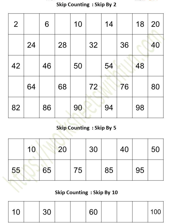 mathematics preschool skip counting by 2 5 and 10 practice page 2