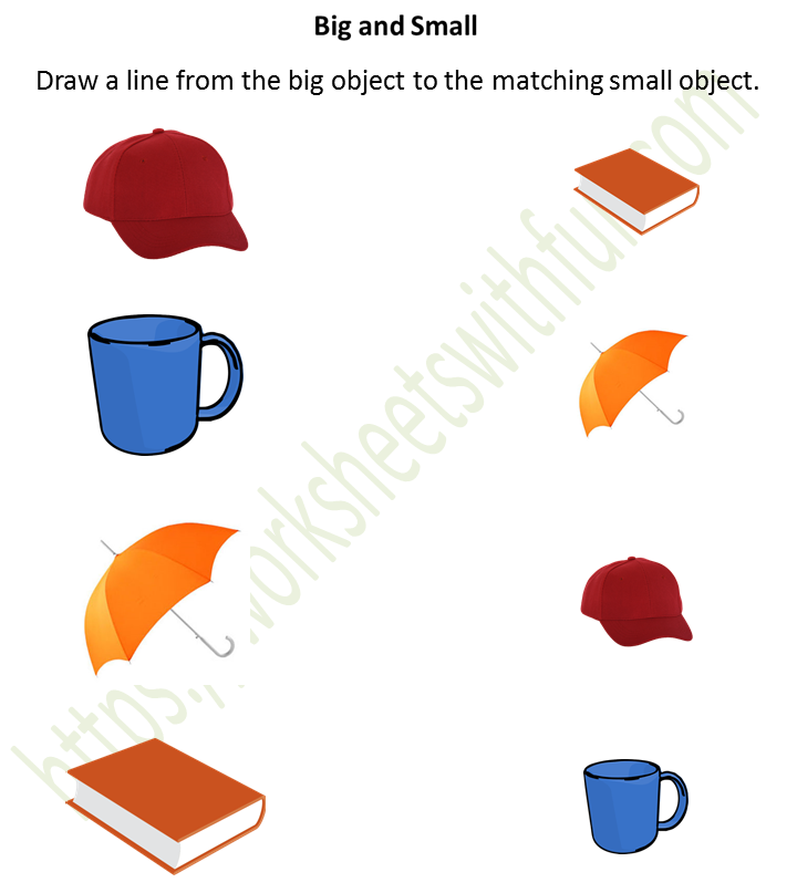 Big To Small Preschool Worksheets PDF