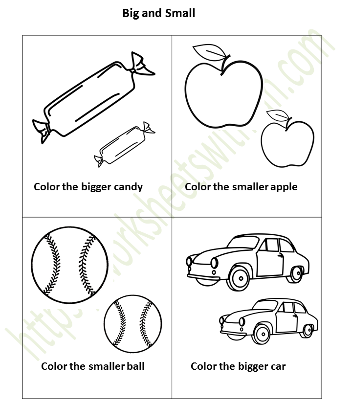 Big or Small? Worksheet for kids