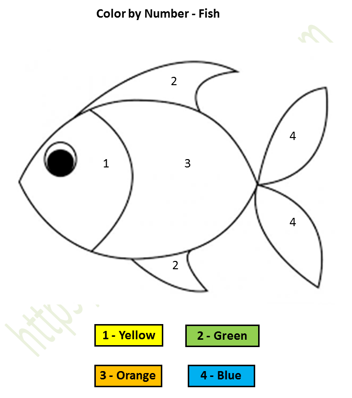 Printable Color By Number Fish Worksheets For Preschool | Images and ...