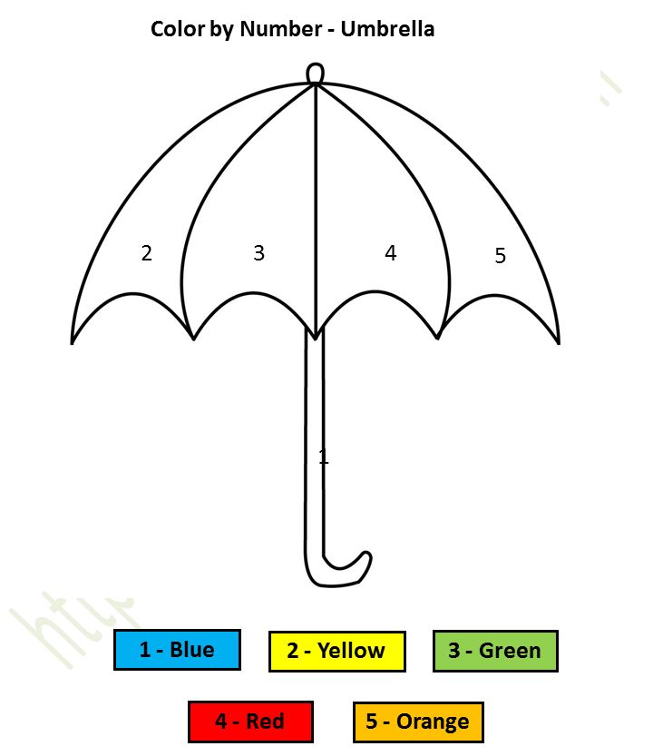 Environmental Science - Preschool: Color by Number (Umbrella) - Color | WWF