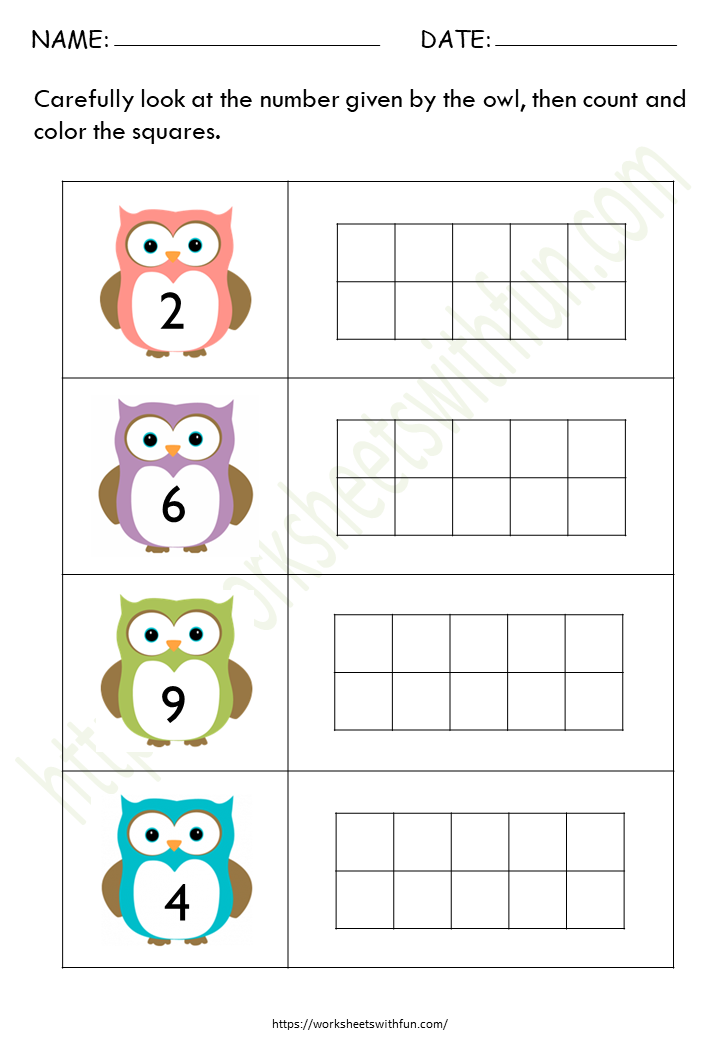 Count and Color Worksheet 3