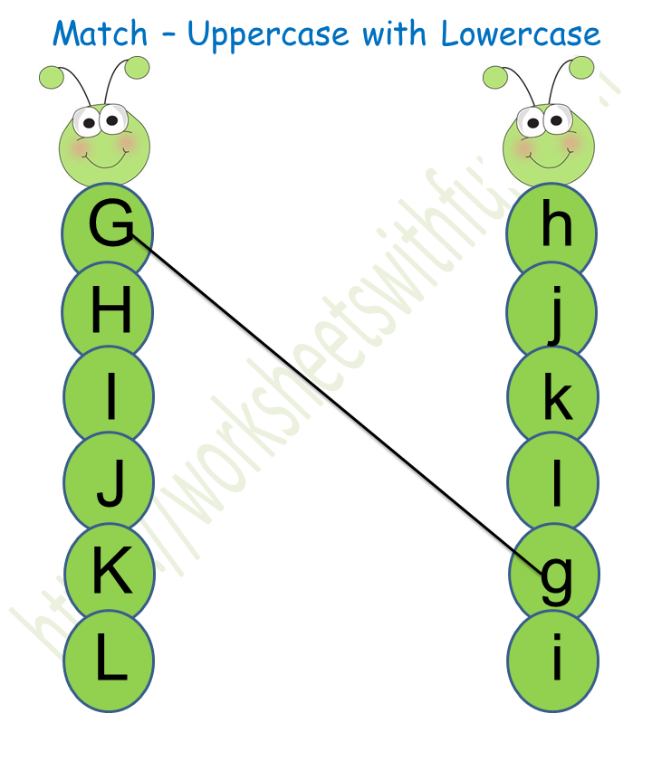 English - Preschool: Match Uppercase to Lowercase Worksheet 2 (Color) | WWF