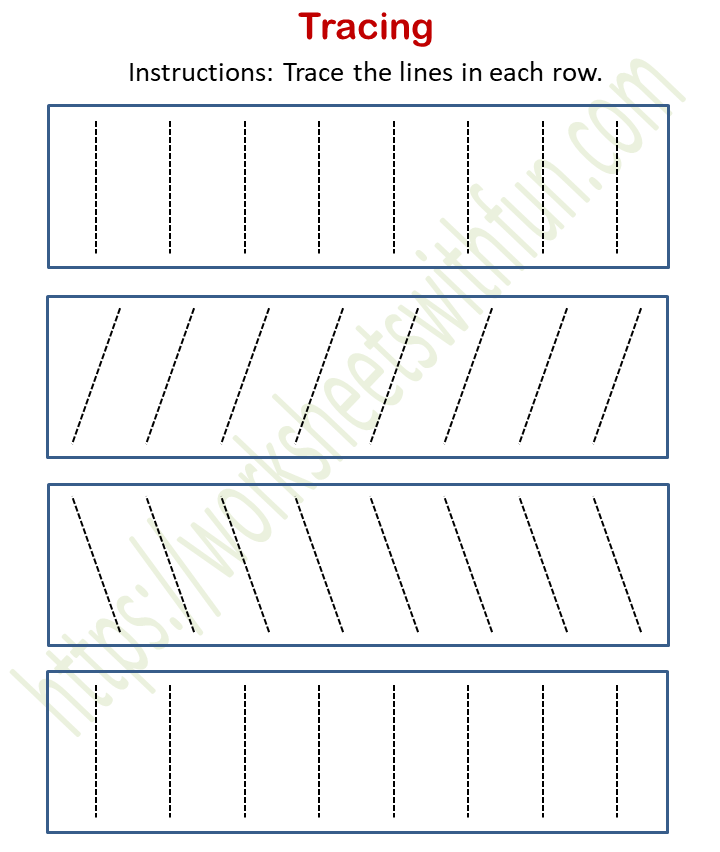 tracing lines worksheets pdf