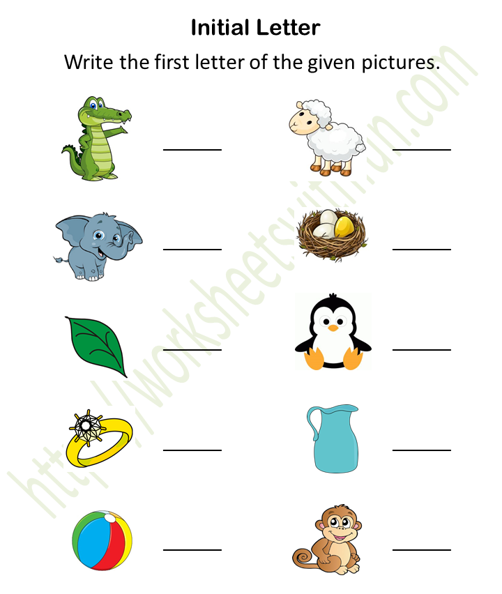 Write The First Letter Of The Picture Worksheets Pdf : Write the first ...