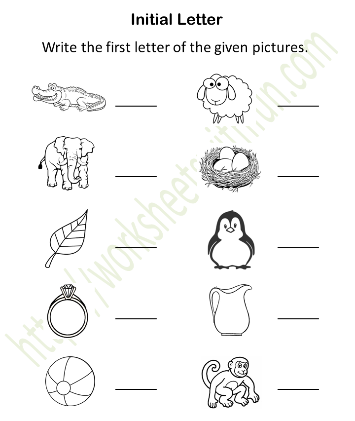 course english preschool topic initial sound worksheets write