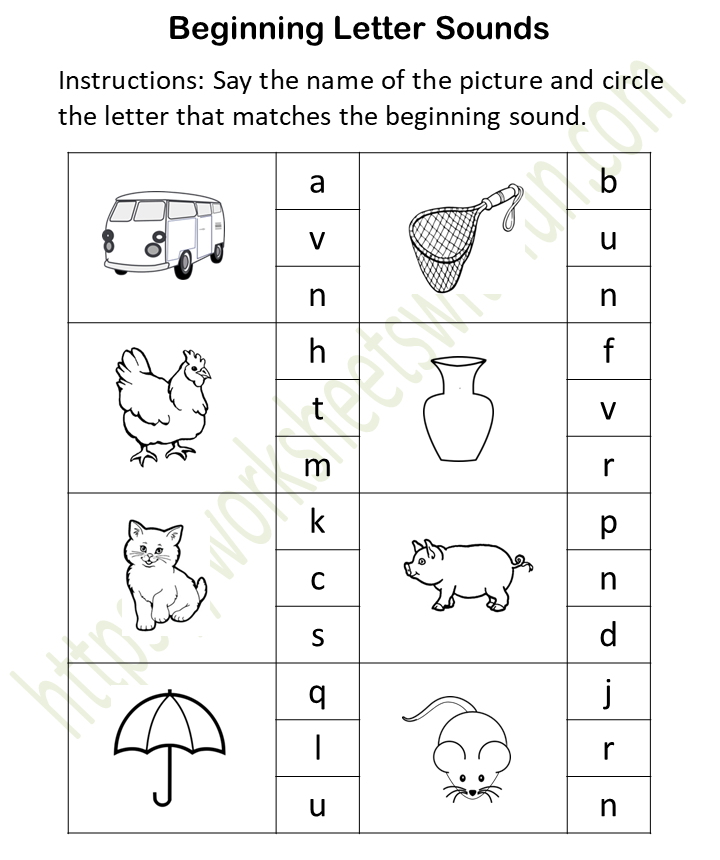 english preschool initial sound worksheet 5