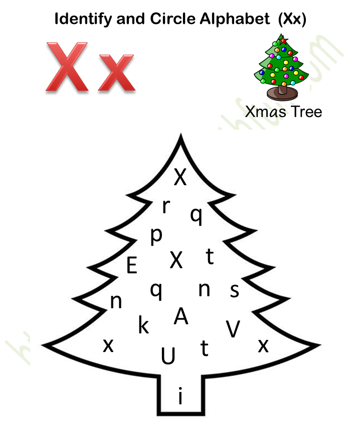 English - Preschool: Identify and Circle Alphabet (Xx) Worksheet 24