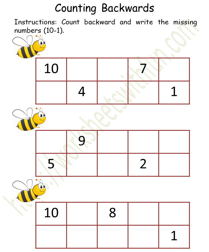mathematics preschool counting backwards worksheet 3 color