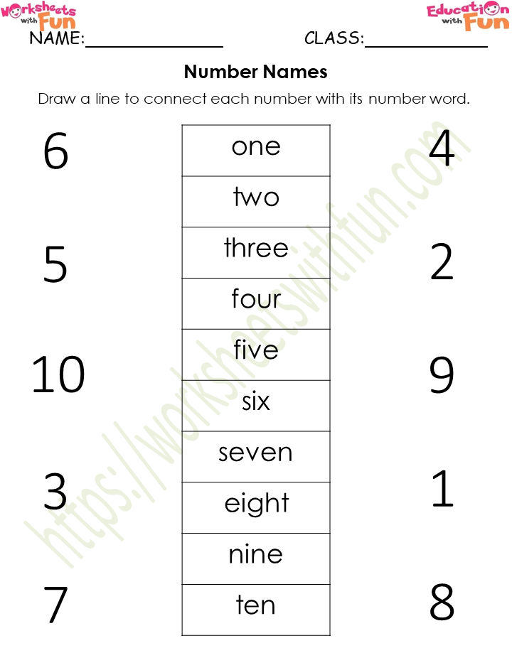 course mathematics preschool topic number names number in words worksheets