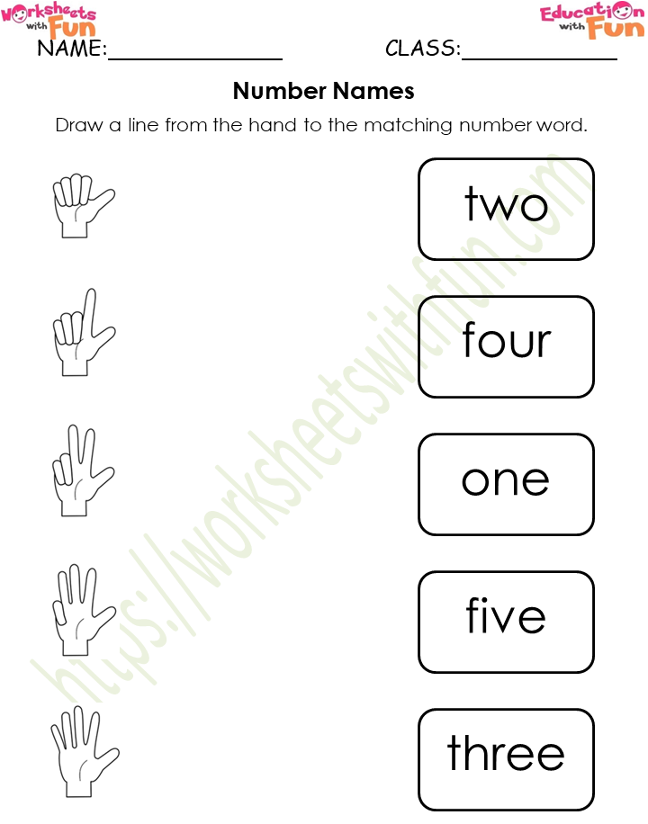 mathematics preschool number names worksheet 7