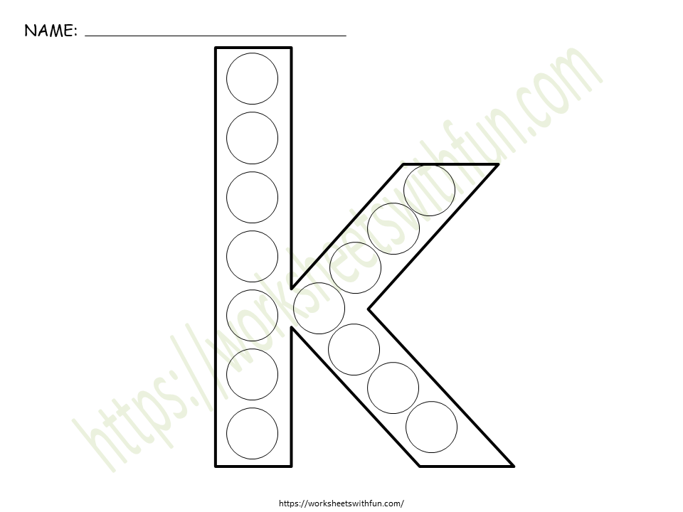 Do a Dot Letter 'k' Worksheet