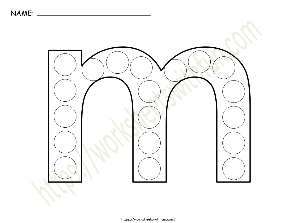 Do a Dot Letter 'm' Worksheet