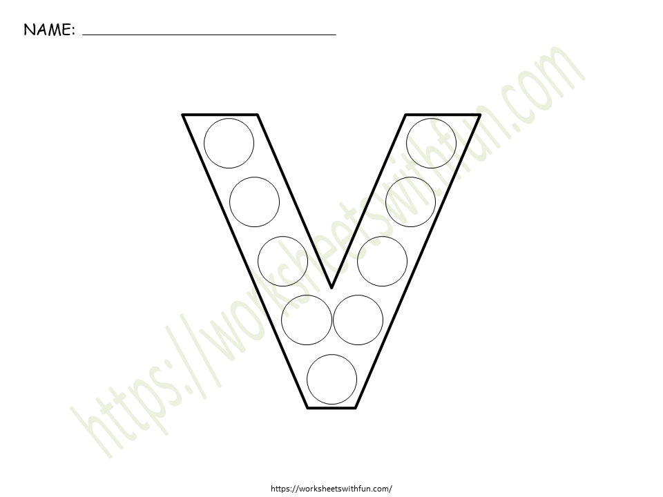 Do a Dot Letter 'v' Worksheet