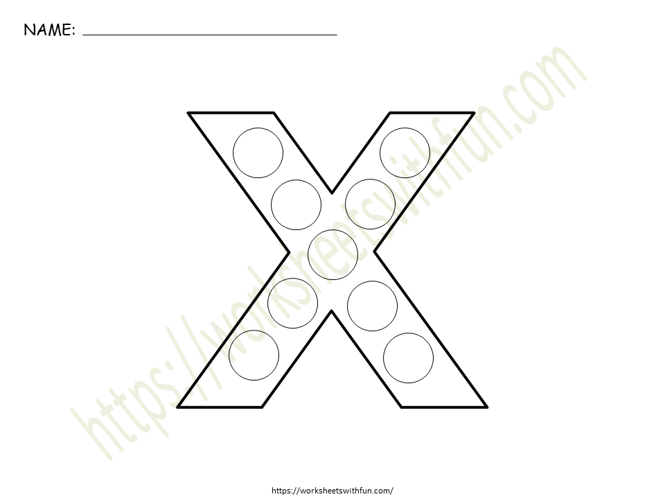 Do a Dot Letter 'x' Worksheet