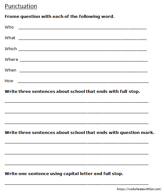 english class 1 punctuation framing questions