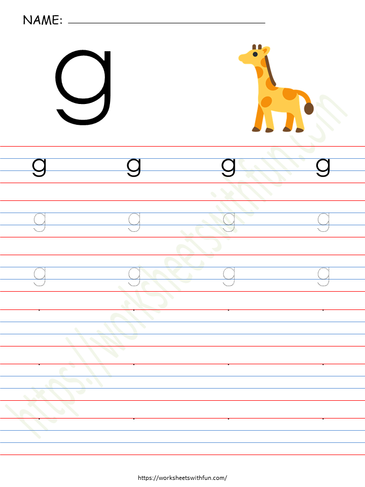 Alphabet (Letter 'g') Worksheet 7