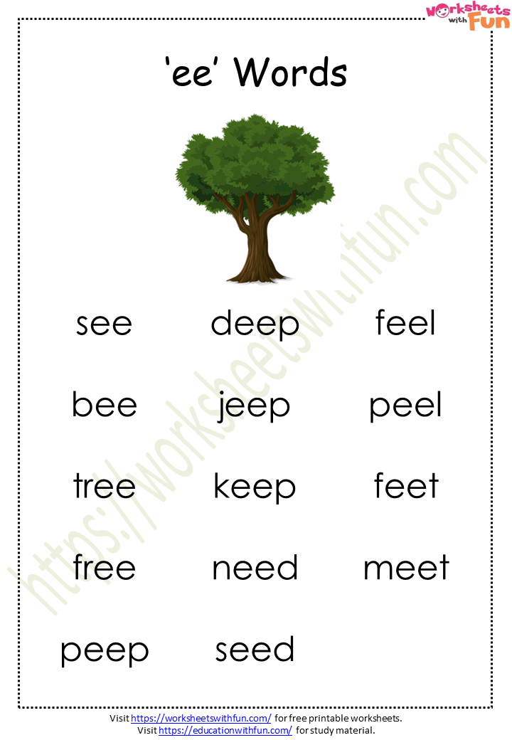 English General- Preschool: Phonics ('ee' words) | WWF