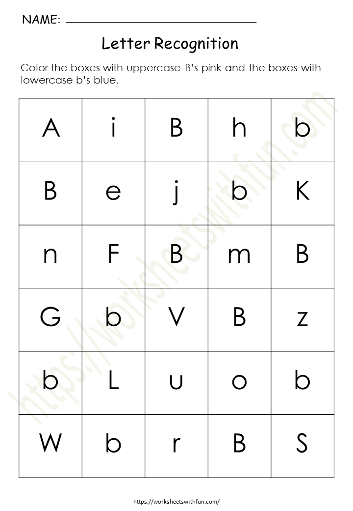 Alphabet Worksheet (Letter Recognition) - 'B'