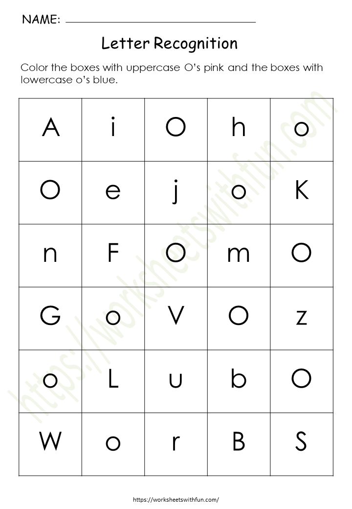 Alphabet Worksheet (Letter Recognition) - 'O'