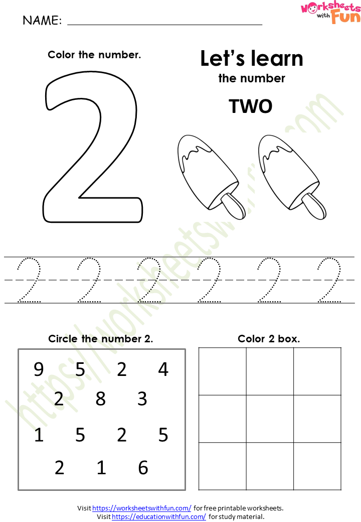 All About Number 2 Worksheet