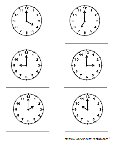 maths class 1 time o clock write the correct time worksheet 1